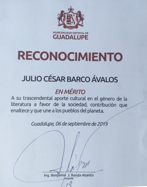 Aporte cultural Municipalidad Distral de Guadalupe 2019